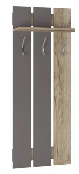 ЛАЙТ В-6 Вешалка (1300*500*230),Серый Графит/ Дуб Крафт