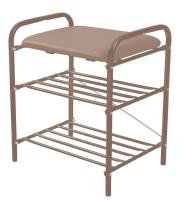 Банкетка 1 для обуви (арт. Б1-1/К) КАРКАС коричневый, сиденье винилкожа корич.