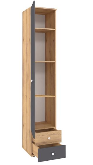 Шкаф для белья ЛОЙС 83 Дуб Золотистый / Графит