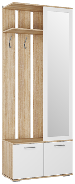 ЛАЙТ ПР-16 Прихожая, 2100*800*370 Белый/Дуб Сонома светлый ЛАЙТ ПР-16 Прихожая, 2100*800*370 Белый/Дуб Сонома светлый