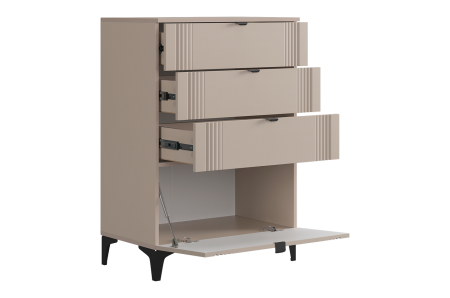 Комод Рич кашемир/фрапучино матовый/черный Комод Рич кашемир/фрапучино матовый/черный