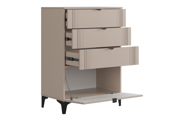 Комод Рич кашемир/фрапучино матовый/черный Комод Рич кашемир/фрапучино матовый/черный