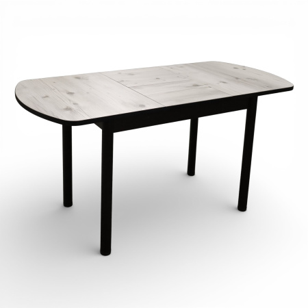 Стол Фаворит 1100(+400)*700 Пластик Бискайск.сосна,бабочка(B5)/ЛДСП бодега темн+опоры(черн)