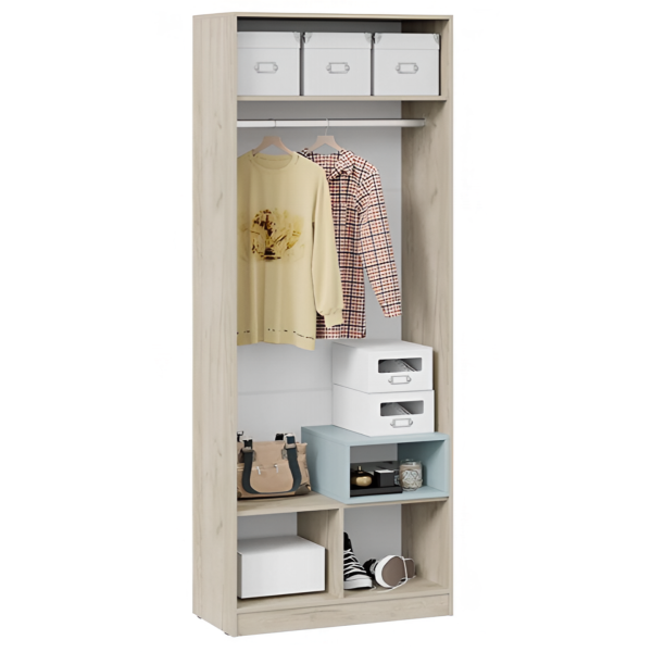 Оливер Шкаф для одежды (Дуб Крафт серый/Белый/Серо-голубой Оливер Шкаф для одежды (Дуб Крафт серый/Белый/Серо-голубой