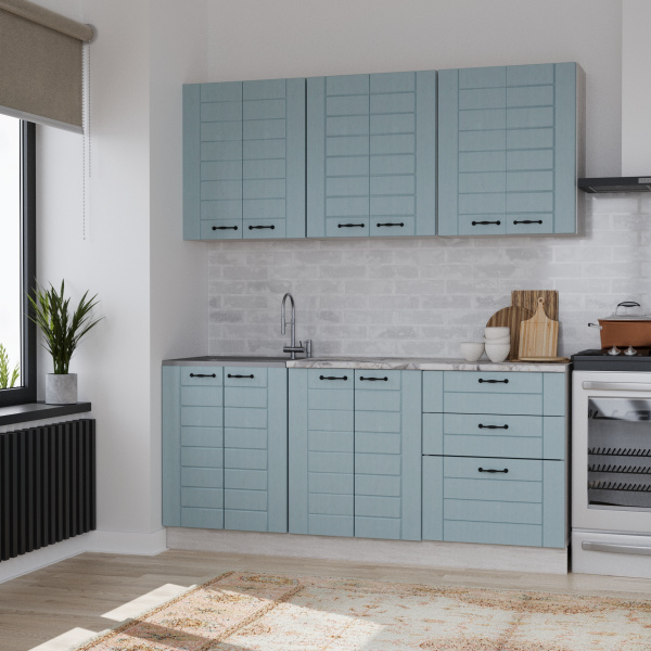 Кухня Сонет Лофт /  Дуб Бирюза Кухня Сонет Лофт /  Дуб Бирюза