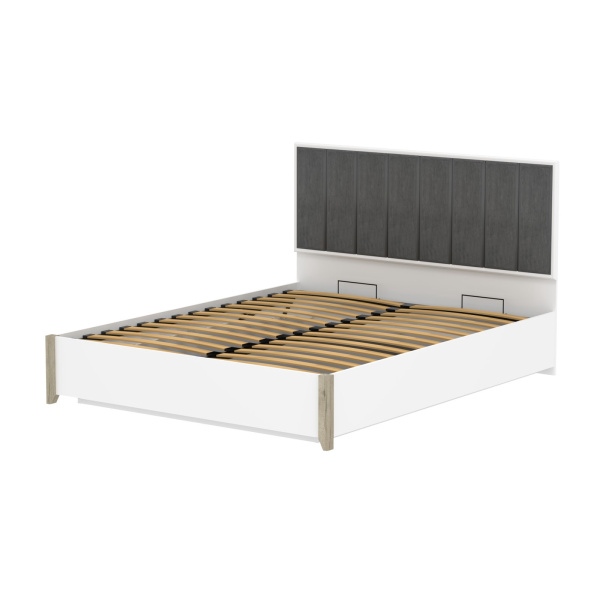 AURELIO 307 Кровать Люкс 1600*2000 +основание Белый/Блеквуд Сатиновый AURELIO 307 Кровать Люкс 1600*2000 +основание Белый/Блеквуд Сатиновый