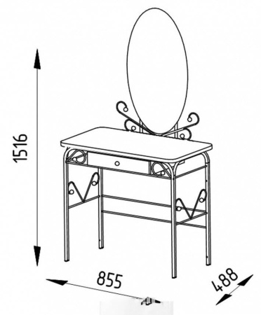 Стол туалетный Версаль ММД 303 Черный/Венге