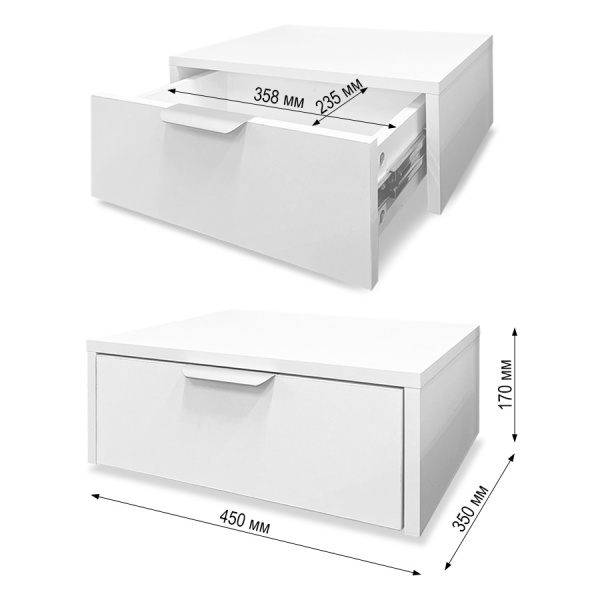 Тумба прикроватная Лофт 450 Супер белый Тумба прикроватная Лофт 450 Супер белый