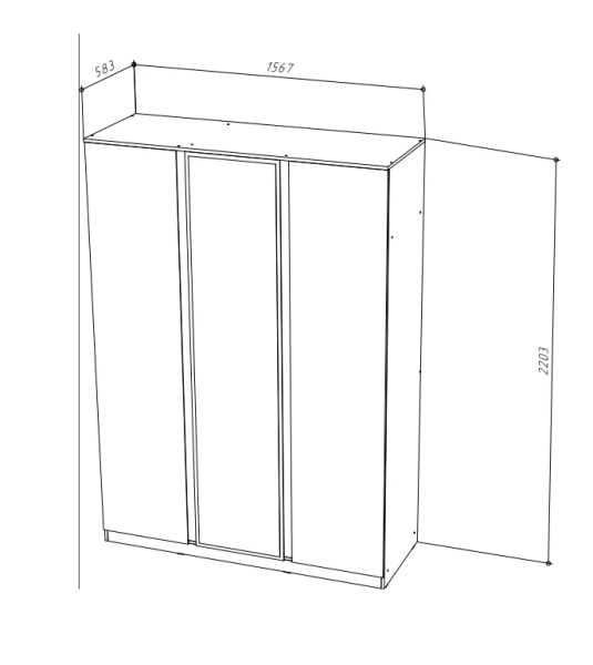 STERN Шкаф 3-х дверный с зеркалом Белый STERN Шкаф 3-х дверный с зеркалом Белый