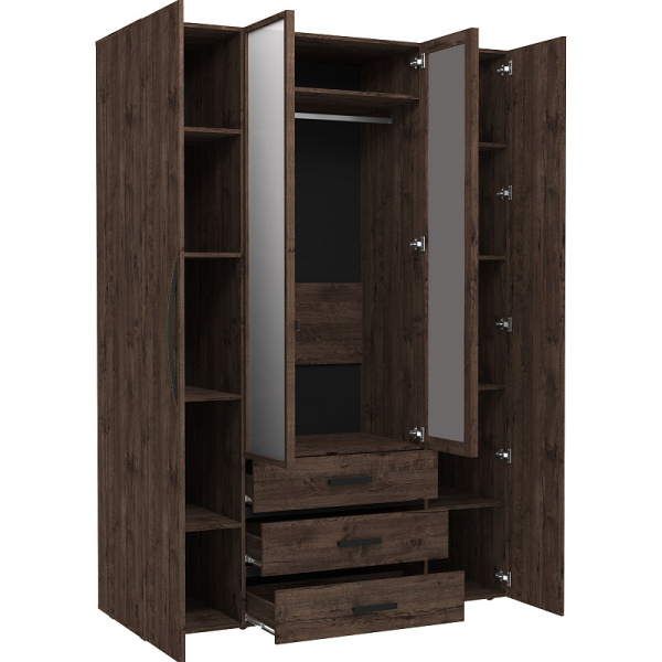 Nature 555 Шкаф для одежды и белья Дуб Апрель темный-Черный Nature 555 Шкаф для одежды и белья Дуб Апрель темный-Черный