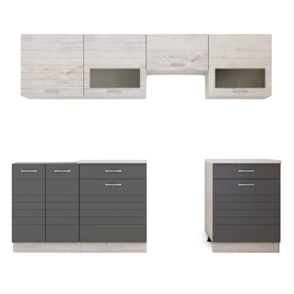 Кухня РУМБА №5/1  Ясень/Графит