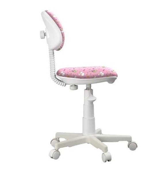 Кресло Логика (пластик WH,Ткань,KiD'S, №21(единорожки),О, PL 540, б/подл, ролик белый)