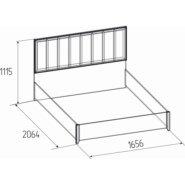 AURELIO 307 Кровать Люкс 1600*2000 +основание Белый/Блеквуд Сатиновый AURELIO 307 Кровать Люкс 1600*2000 +основание Белый/Блеквуд Сатиновый