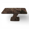 Стол обеденный Неаполь 110(+40)*70  мрамор коричневый/ темная