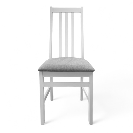 Стул Соло белая эмаль, сиденье Рогожка 41/150 (Серый)