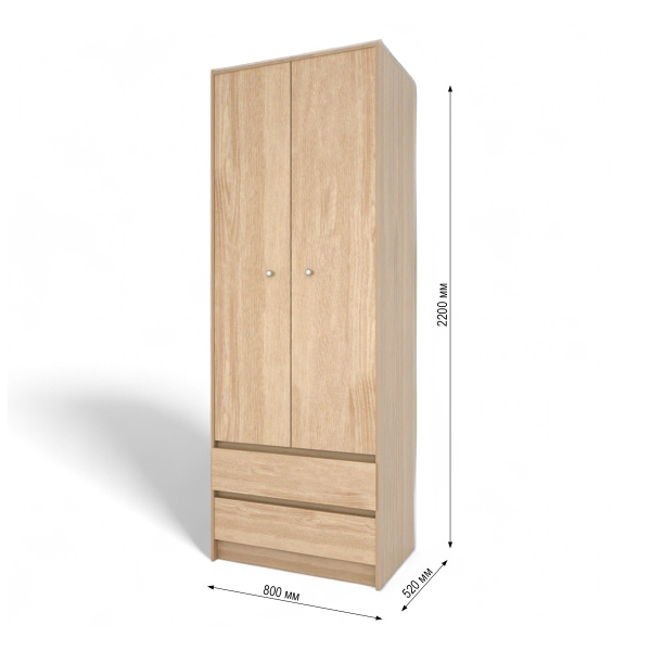 Шкаф 2- дверный Венсен 2-х дв 2 ящ Шкаф 2- дверный Венсен 2-х дв 2 ящ