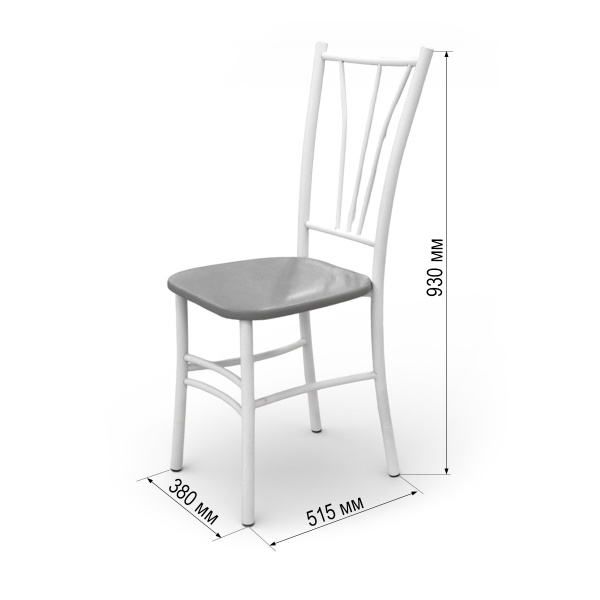 Стул кухонный Трилогия (белый, к/з Серый 700)
