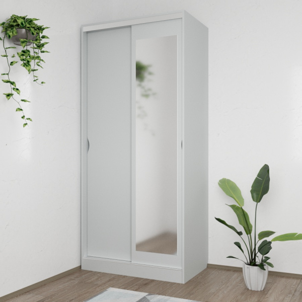 Шкаф-купе Клэр с зеркалом 1000х600х2200 Серый камень Шкаф-купе Клэр с зеркалом 1000х600х2200 Серый камень