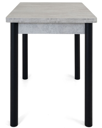 Стол Милан-2 EVO 120х80 (+30+30) Светлый цемент+нога №4 Черный