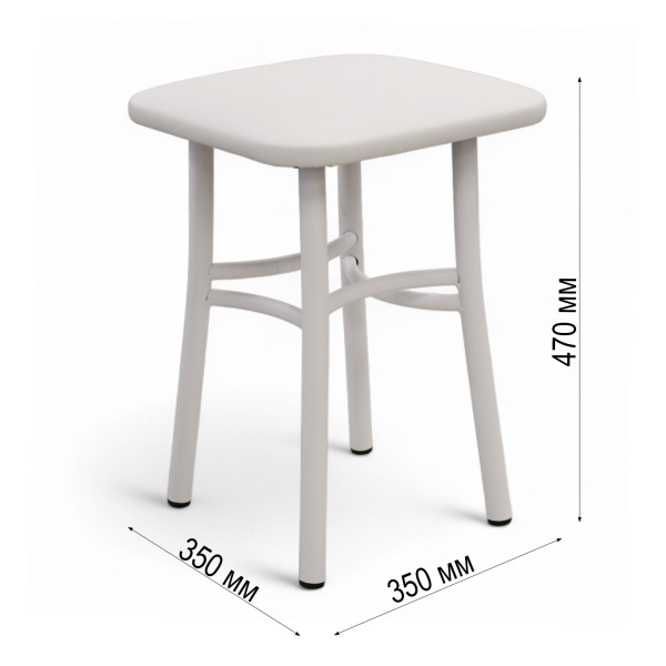 Табурет Классик Кожзам Белый/ Металл Белый Табурет Классик Кожзам Белый/ Металл Белый