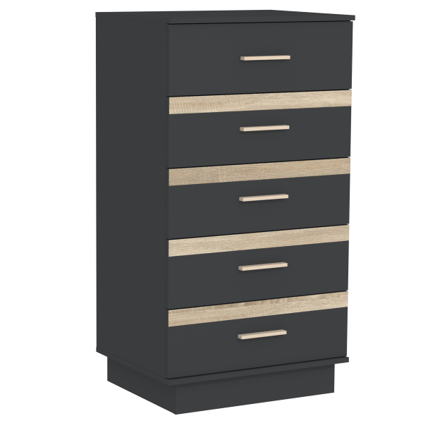 Анона 3 Комод высокий Антрацит/Дуб Сонома Анона 3 Комод высокий Антрацит/Дуб Сонома