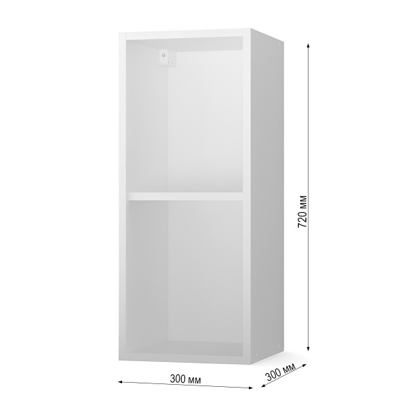 НОВА  Корпус шкафа настенного 1-но дверного 300 / Белый