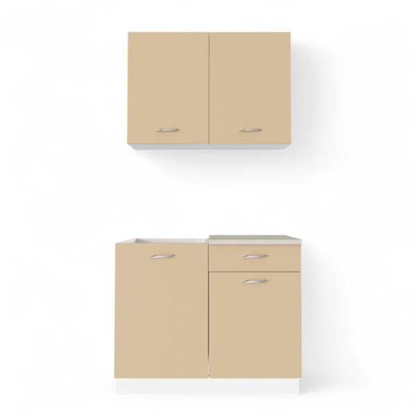 Кухня Комплект №10 ДАША Белый/Мокко(Берил бежевый / без мойки ) 1,0 м  Кухня Комплект №10 ДАША Белый/Мокко(Берил бежевый / без мойки ) 1,0 м