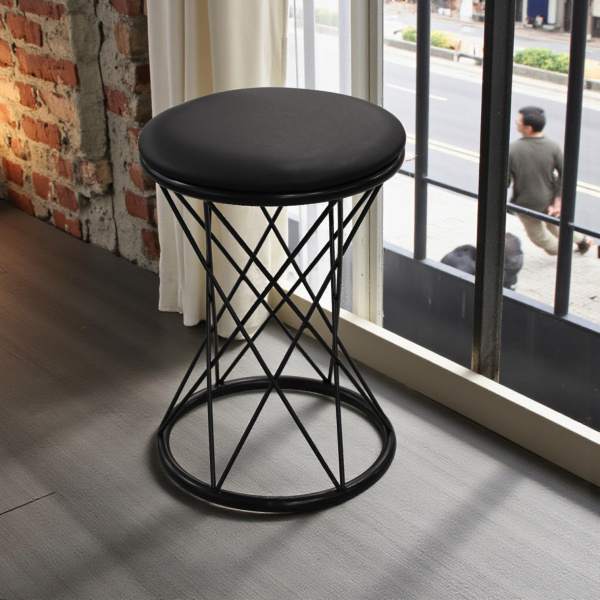 Табурет АГОН СТ 04 Черный, в/кожа №12 /Черный Табурет АГОН СТ 04 Черный, в/кожа №12 /Черный