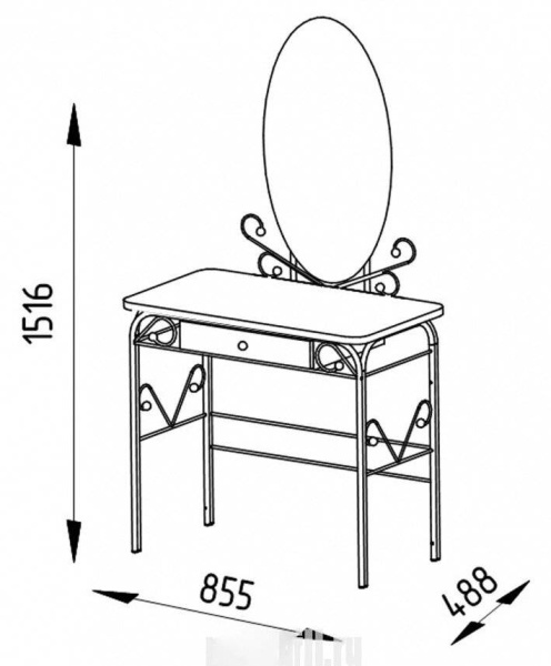 Стол туалетный Версаль ММД 303 Белый/Белый Стол туалетный Версаль ММД 303 Белый/Белый