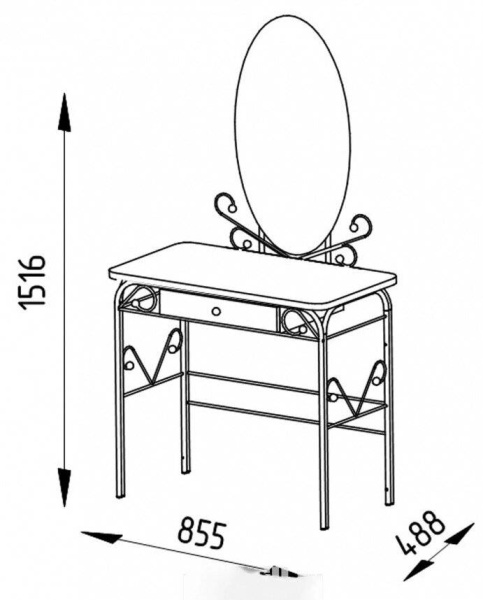 Стол туалетный Версаль ММД 303 Черный/Орех Стол туалетный Версаль ММД 303 Черный/Орех