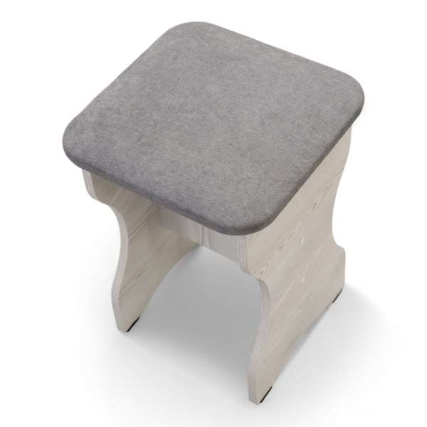 Табурет БН-200 Кожзам Серый/ Сосна Лофт Табурет БН-200 Кожзам Серый/ Сосна Лофт