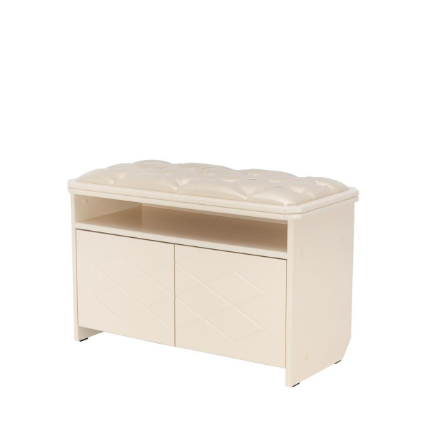 Банкетка Leset Патриция,Дуб шампань (к/з орегон перламутр106/Бежевый),каретная стяжка Банкетка Leset Патриция,Дуб шампань (к/з орегон перламутр106/Бежевый),каретная стяжка