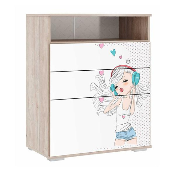 Комод Алина Дуб Мария/ Белый Комод Алина Дуб Мария/ Белый