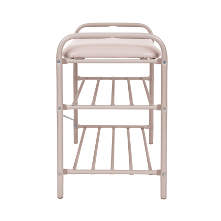 Банкетка 1 для обуви (арт. Б1-1/БЖ) Бежевый металлик/Винислкожа Слоновая кость