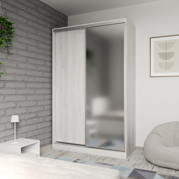 Шкаф-купе БН-61 2дв с ящ.140х60х220 Сосна лофт/хром