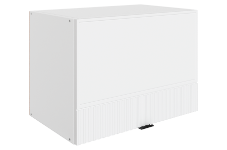 БАРИСТА Шкаф навесной L500 H360 (1 дв. гл. гориз.) (белый/милк матовый)