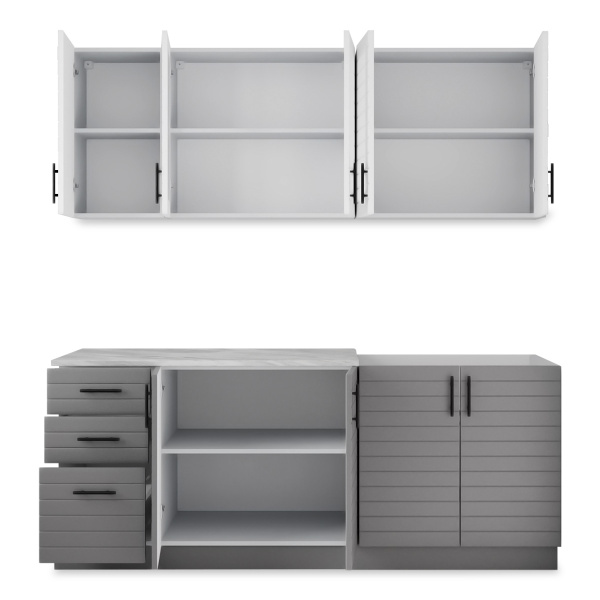 Кухня Комплект №9 Серый камень/ТАЧ БЕЛЫЙ/ТАЧ ГРАФИТ (столеш Этория без мойки) Кухня Комплект №9 Серый камень/ТАЧ БЕЛЫЙ/ТАЧ ГРАФИТ (столеш Этория без мойки)