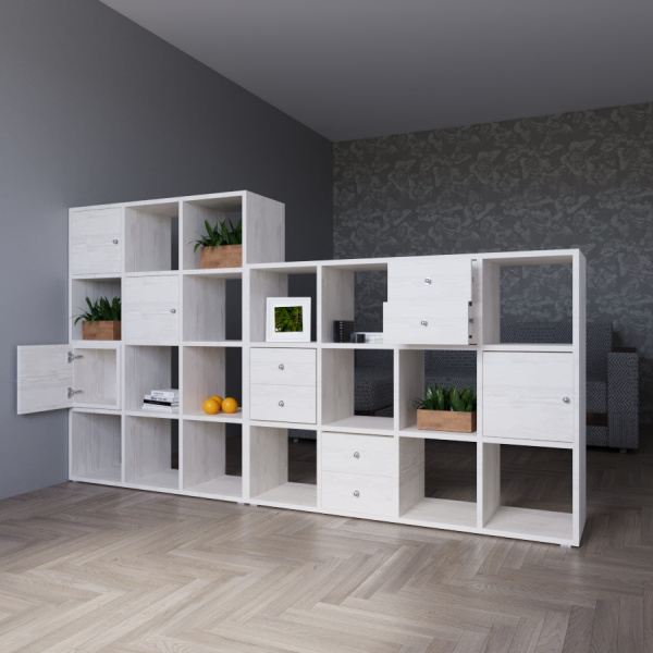 КОРИНН  Стеллаж 2 х 2 ячейки / Сосна лофт  КОРИНН  Стеллаж 2 х 2 ячейки / Сосна лофт