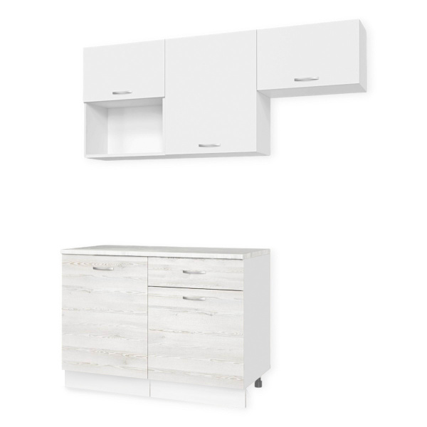 Кухня ТЕМПО №3 Белый/Сосна Лофт/Белый жемчуг/Олива (без мойки) 1,2 м Кухня ТЕМПО №3 Белый/Сосна Лофт/Белый жемчуг/Олива (без мойки) 1,2 м