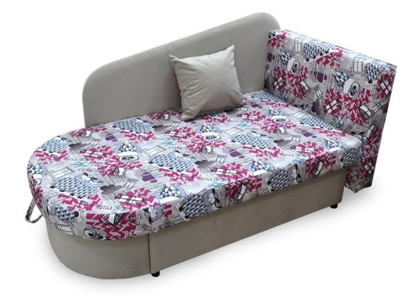 Диван-кровать "Лидер 1" OWL pink /Cabrio 3  ЛЕВАЯ 