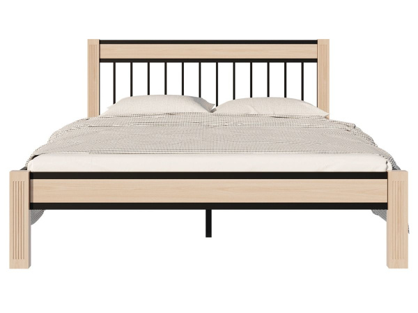 Кровать АГАТА КМД 36 160*200 черный/натуральный (с основанием) Кровать АГАТА КМД 36 160*200 черный/натуральный (с основанием)