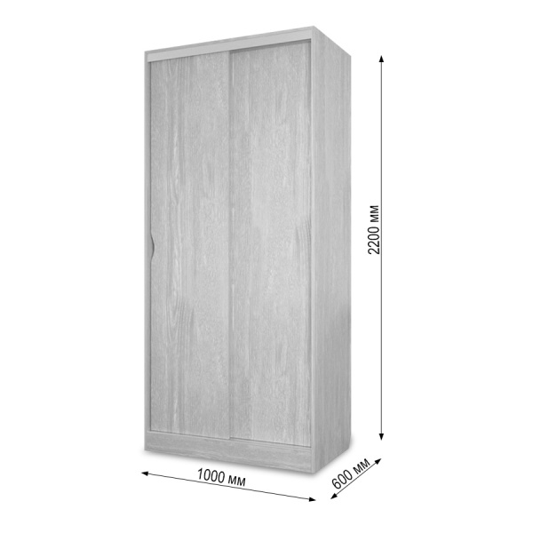 Шкаф-купе Клэр 1000х600х2200 Серый камень Шкаф-купе Клэр 1000х600х2200 Серый камень