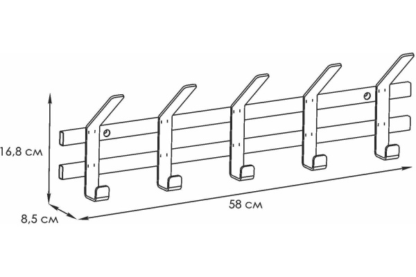 Вешалка Торонто 5 металл Белый*580 Вешалка Торонто 5 металл Белый*580