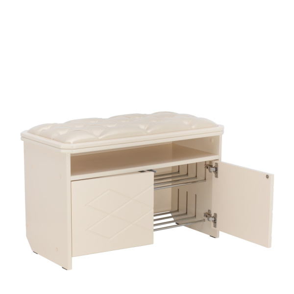 Банкетка Leset Патриция,Дуб шампань (к/з орегон перламутр106/Бежевый),каретная стяжка Банкетка Leset Патриция,Дуб шампань (к/з орегон перламутр106/Бежевый),каретная стяжка