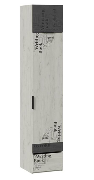 Шкаф комбинированный Оксфорд-2 Дуб крафт белый с рисунком