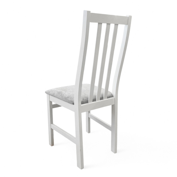 Стул Соло белая эмаль, сиденье Kатания 18 (Светло-грифельный)