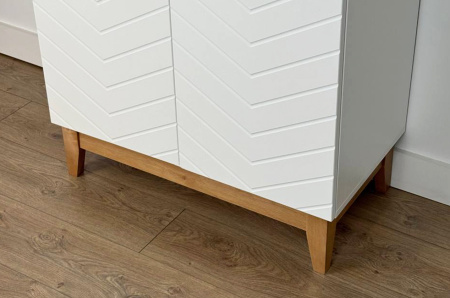 Комод 2 Хюгге белое дерево/дуб крафт золотой/белый матовый