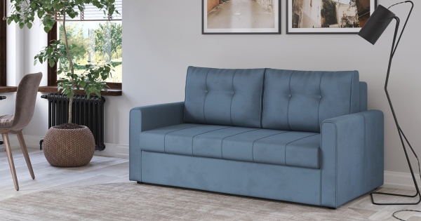 Диван м/г "Лео"  Арт. ТД 361 Тори 83 велюр (серо-синий) 