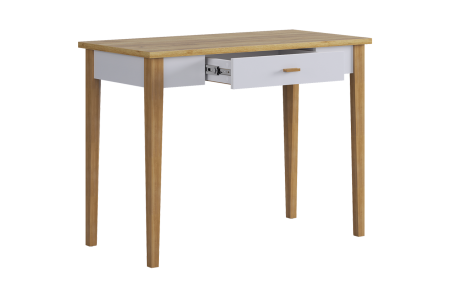 Стол Хюгге, (1000х500х756), (белое дерево/дуб крафт золотой)