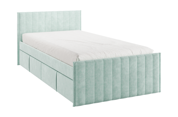 Кровать с ящиками Твикс 90х200 см (мята (велюр)) Кровать с ящиками Твикс 90х200 см (мята (велюр))